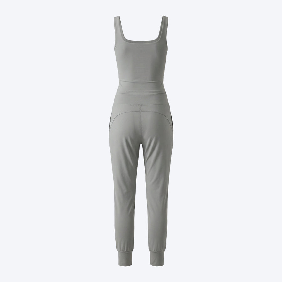 Sleeveless Sports Top & Jogger Pants Set