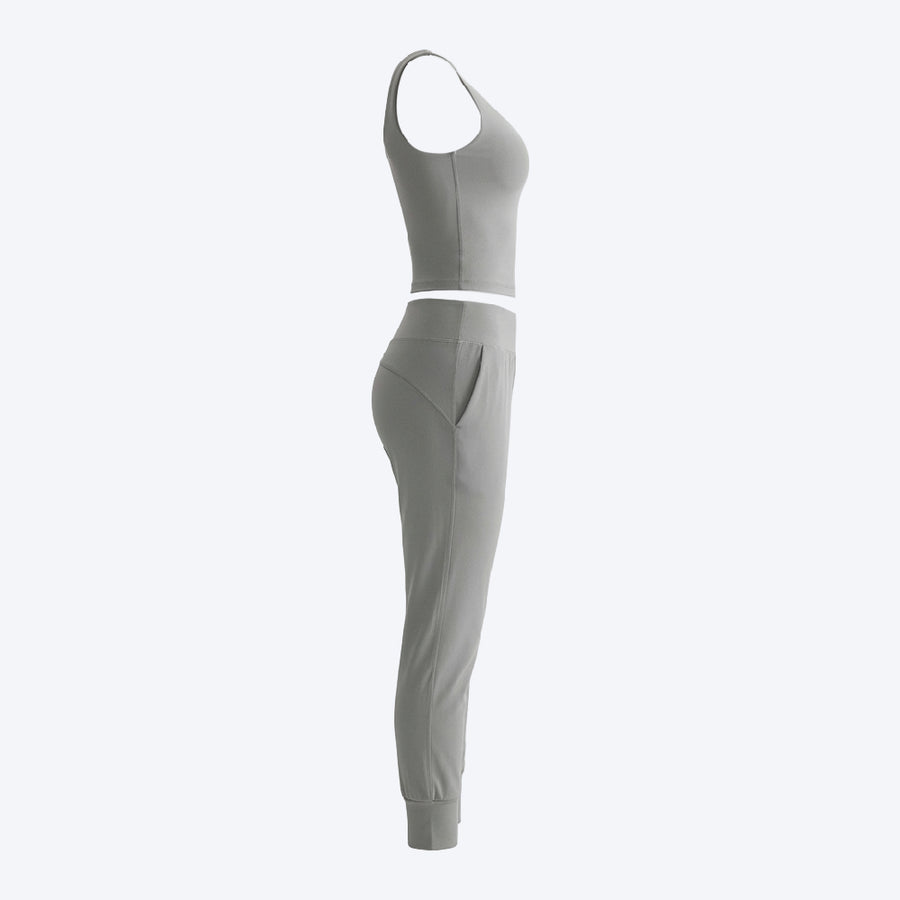 Sleeveless Sports Top & Jogger Pants Set