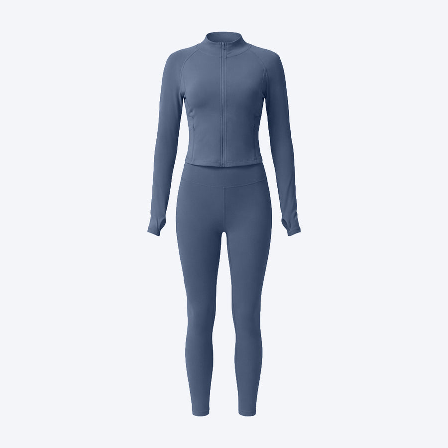 Zip-Up Sports Jacket & Leggings Set