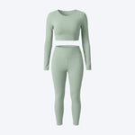 Long Sleeve Crop Top & High-Waist Leggings Set