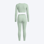 Long Sleeve Crop Top & High-Waist Leggings Set