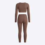 Long Sleeve Crop Top & High-Waist Leggings Set