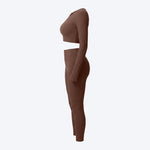 Long Sleeve Crop Top & High-Waist Leggings Set
