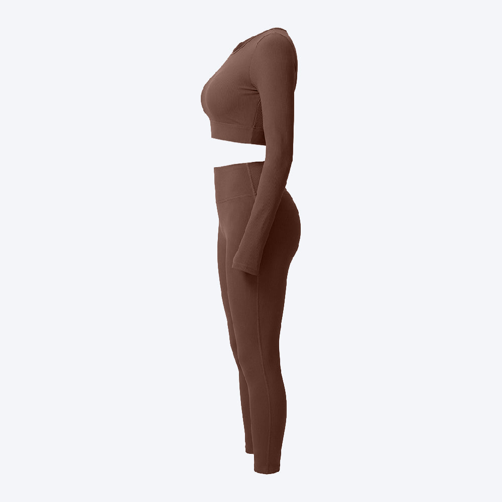 Long Sleeve Crop Top & High-Waist Leggings Set