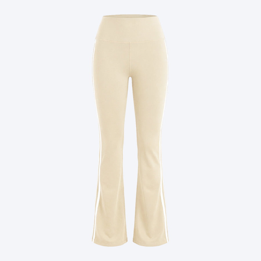 Women Flared Leggings with Side Stripes