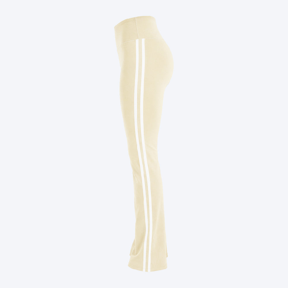 Women Flared Leggings with Side Stripes