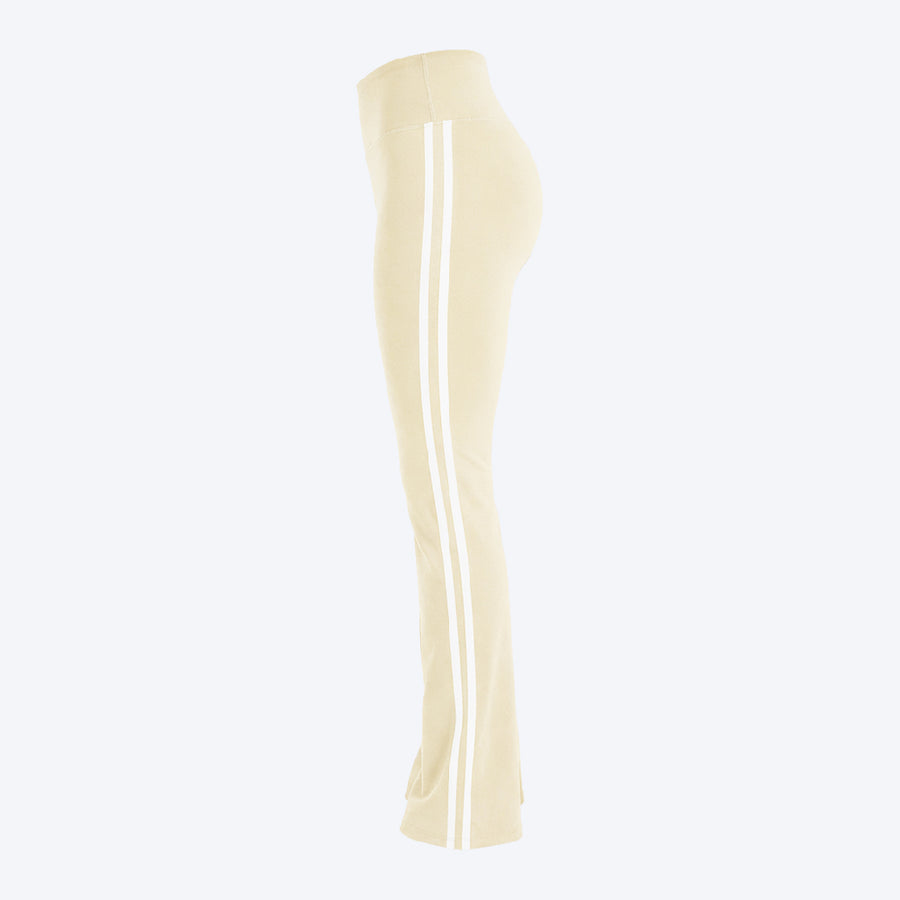 Women Flared Leggings with Side Stripes