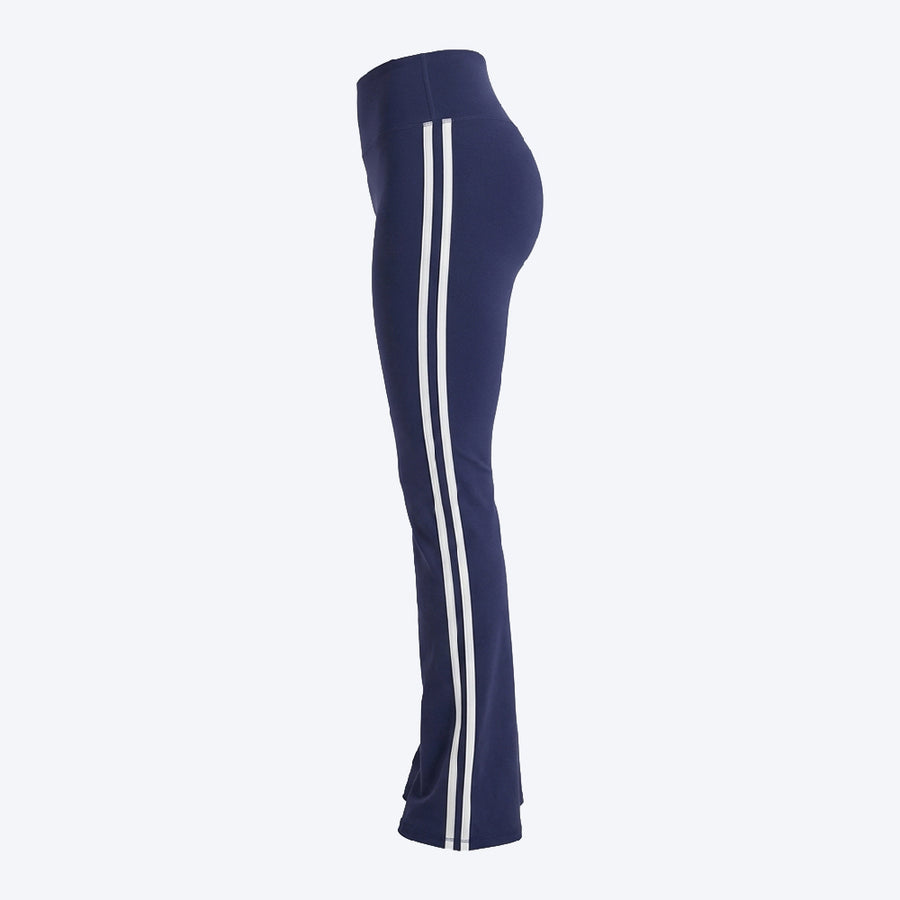 Women Flared Leggings with Side Stripes