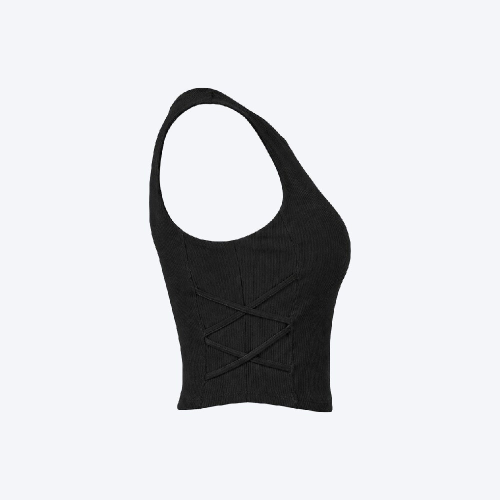 Women Sleeveless Sports Crop Top