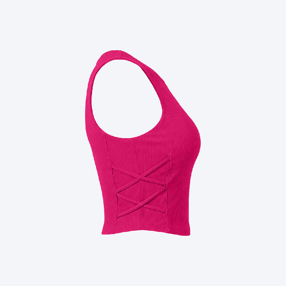 Women Sleeveless Sports Crop Top