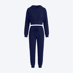 Hooded Top & Ribbed Jogger Pants Set
