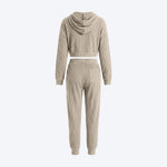 Hooded Top & Ribbed Jogger Pants Set