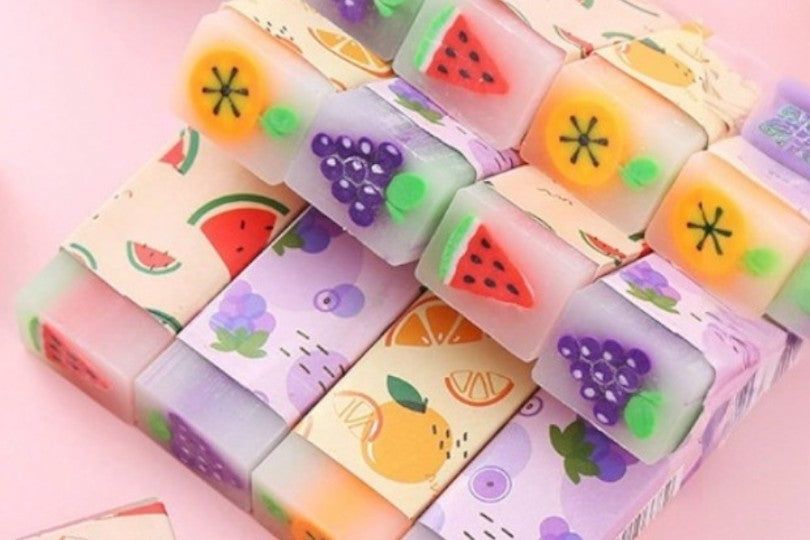 Fruit Shaped Eraser, 3Pcs