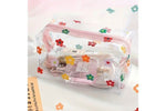 Transparent Flowers Design Pencil Case
