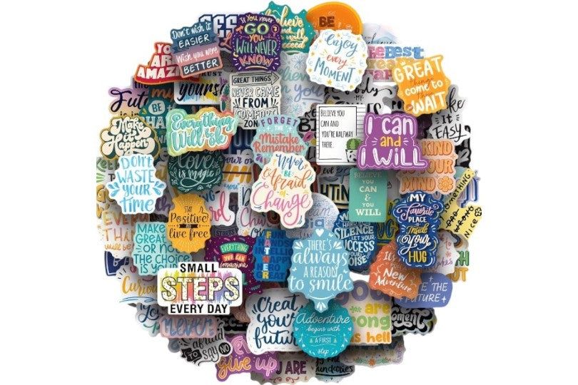 Motivational Quote Stickers, 100Pcs