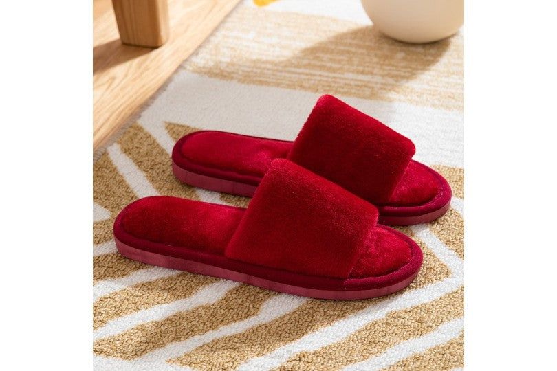 Cozy Winter Red Home Slippers
