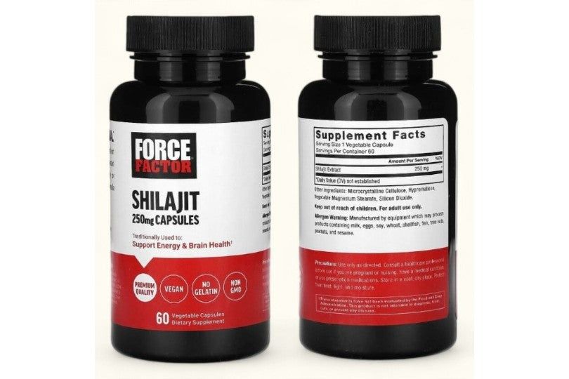 Force Factor Shilajit 60 Capsules 250 Mg